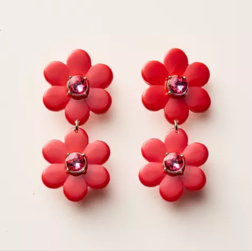 Kate Spade Floral Linear Earrings NWT